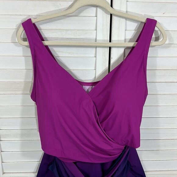 Lands End Slendersuit Size 18DD 18W Ombre NWOT - Picture 4 of 14